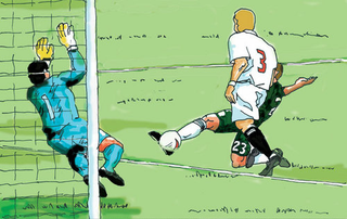 Illustration for article titled After Photography Ban, Soccer Game Covered By Cartoonist
